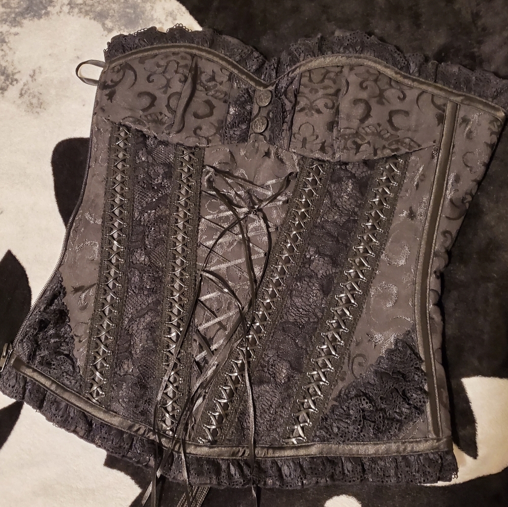 Brocade lace gothic corset